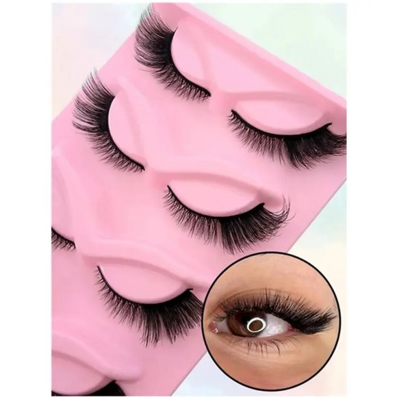 5 Pairs Cat Eye False Eyelashes Fox Eye Lashes Angle Wing Lashes - Picture 2 of 8